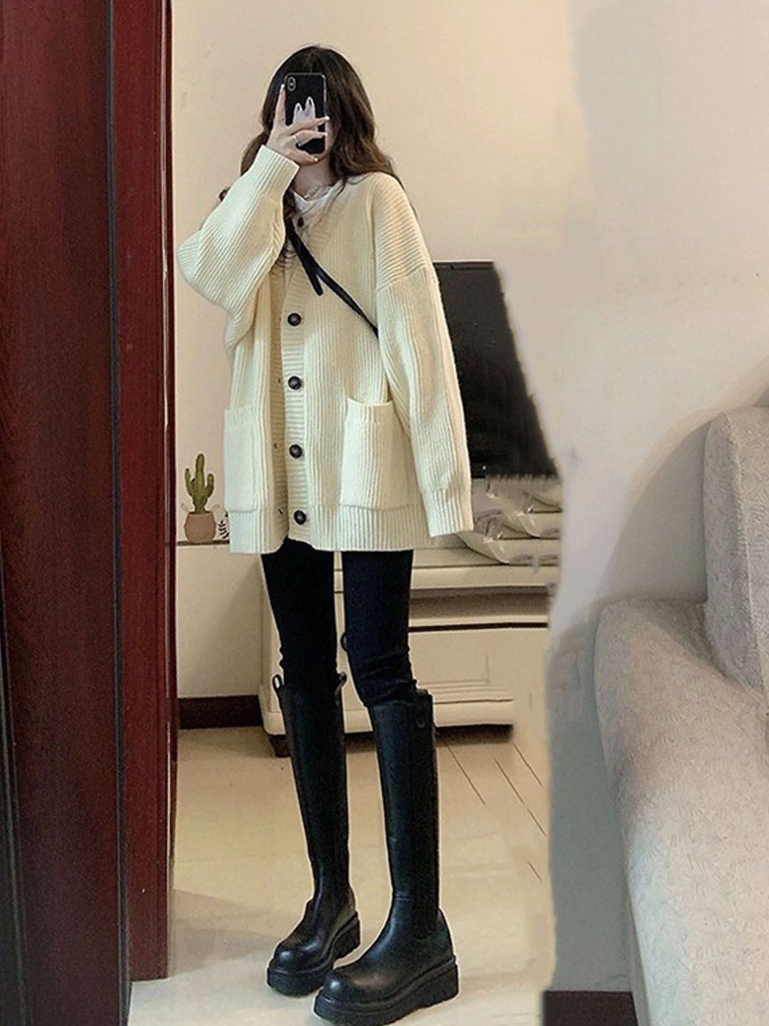 

StyleCast Women Woollen Longline Cardigan, White