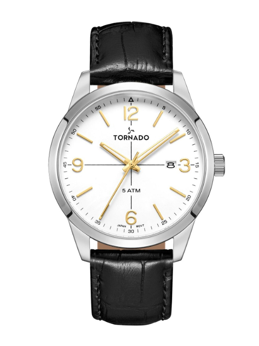 

TORNADO Men Dial & Leather Textured Straps Analogue Watch T24007-SLBW, White