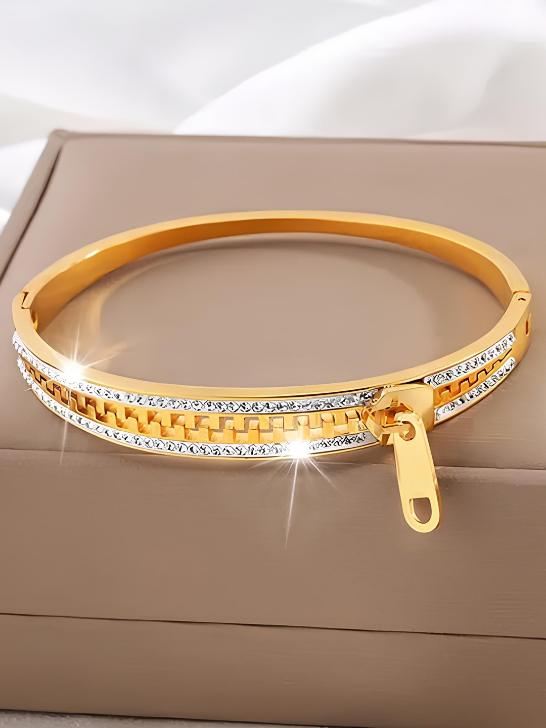 

KARISHMA KREATIONS Gold-Plated Stainless Steel Kada Bracelet