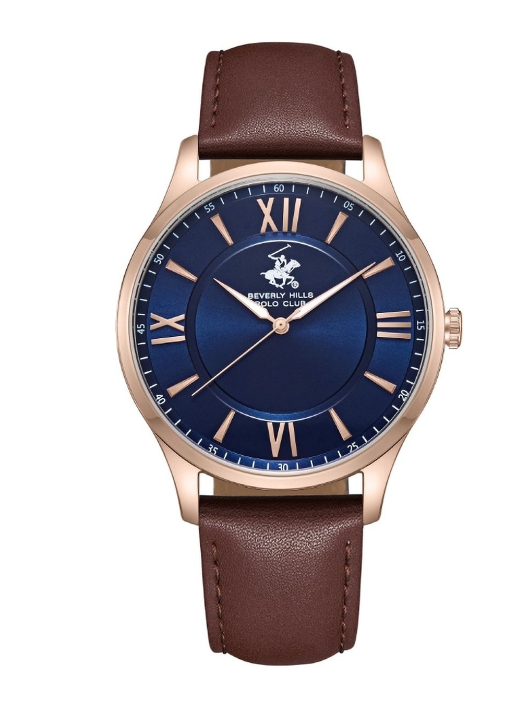 

Beverly Hills Polo Club Men Leather Bracelet Style Straps Analogue Watch BP3623Y.599, Blue