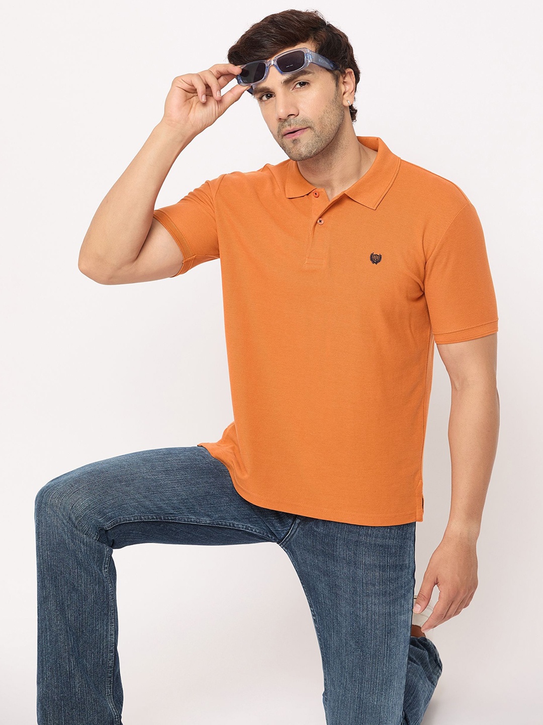 

Duke Men Polo Collar Solid Slim Fit T-shirt, Orange