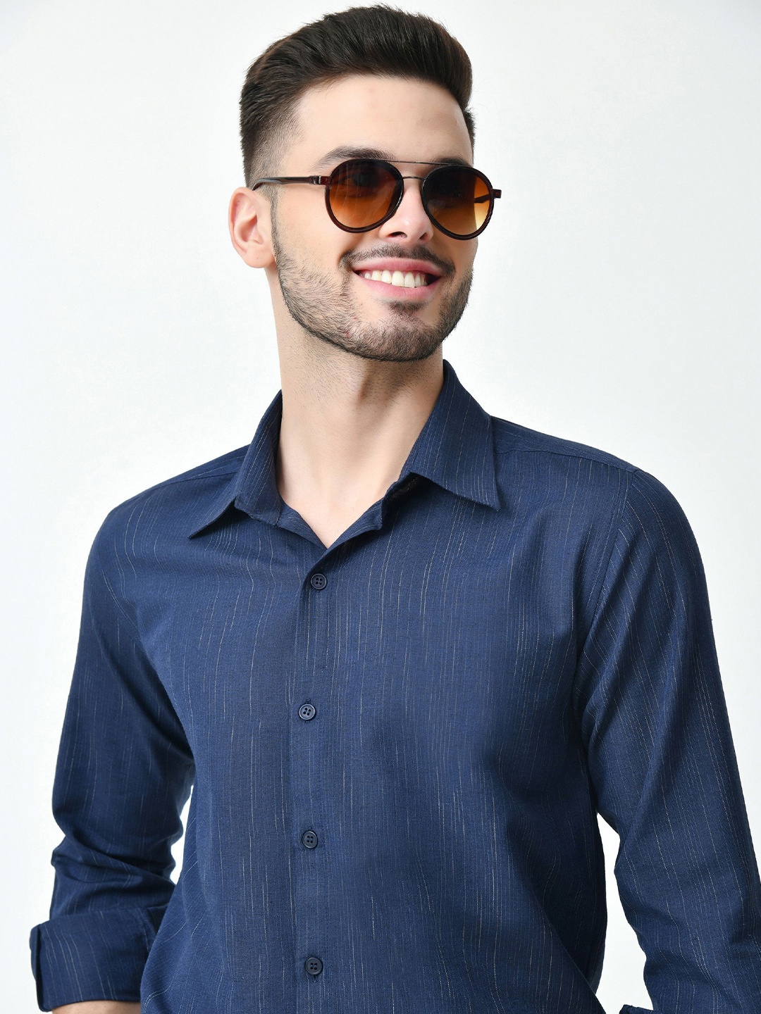 

BAESD Men Standard Opaque Casual Shirt, Blue