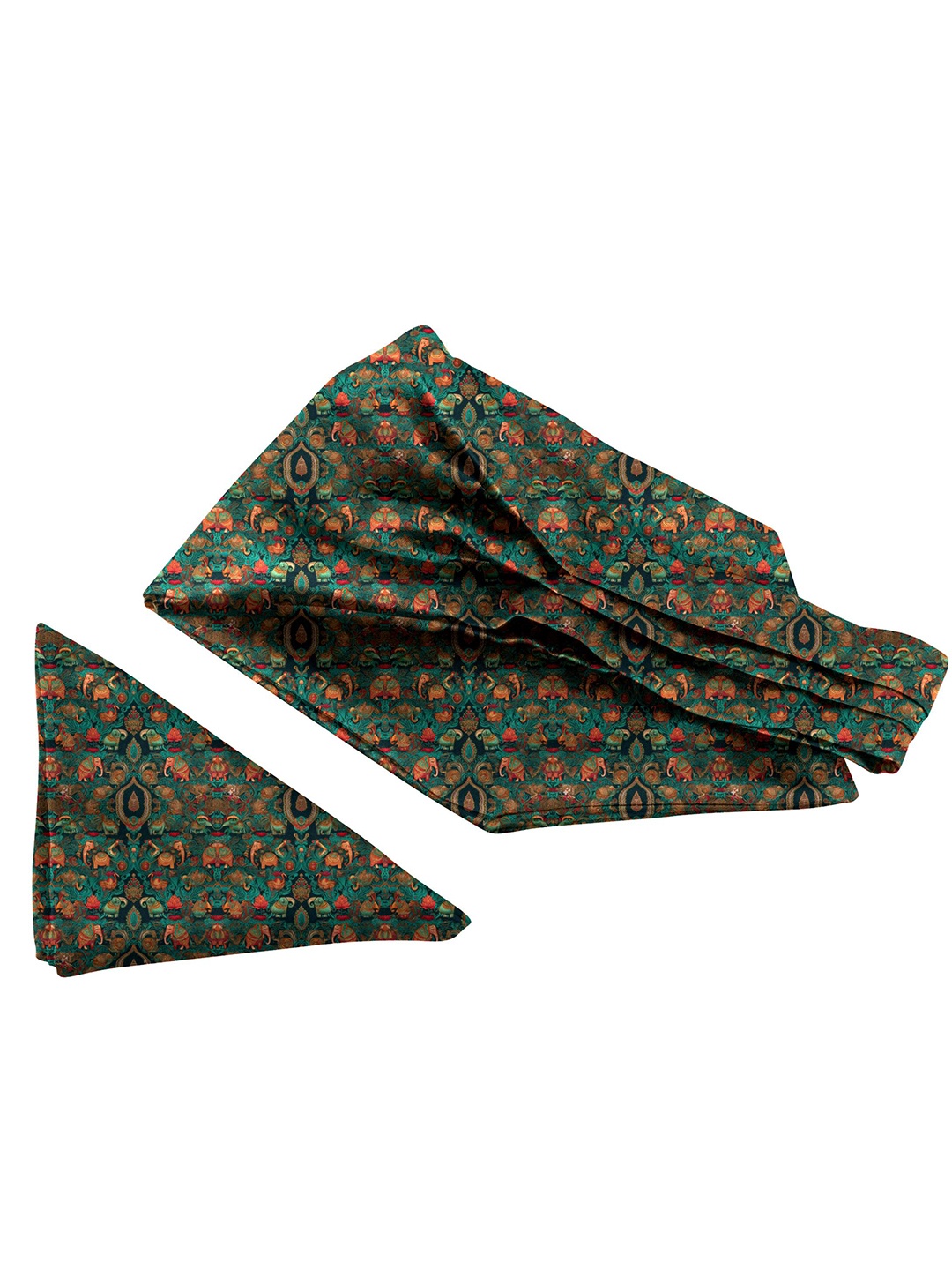 

Blacksmith Men Printed Accessory Gift Set Of Tie & Pocket Square, Green