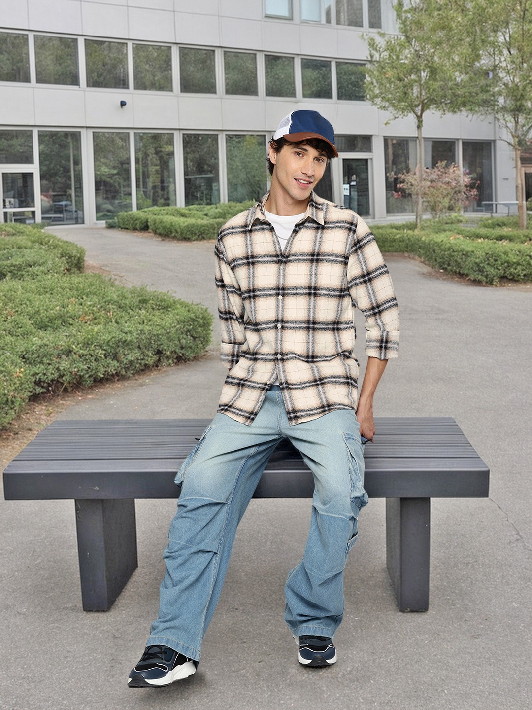 

Aeropostale Tartan Checks Opaque Pure Cotton Casual Shirt, White