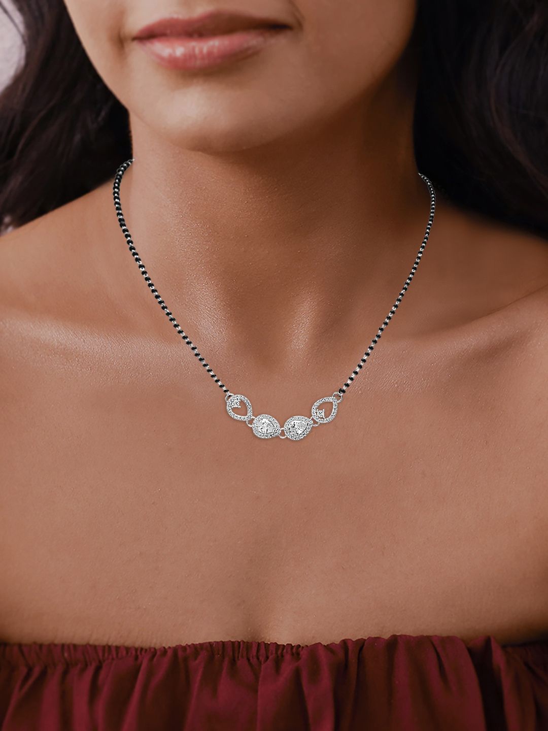 

LeCalla Silver-Plated 925 Sterling Silver Alluring Mangalsutra