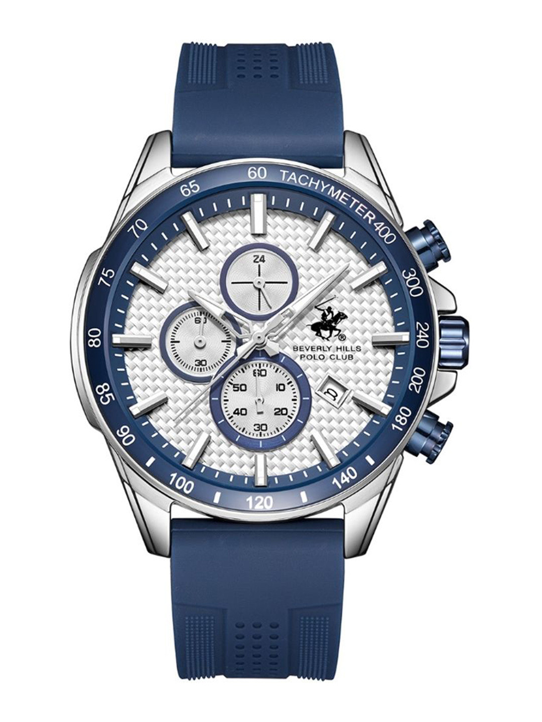 

Beverly Hills Polo Club Men Patterned Dial &Straps Analogue Chronograph Watch BP3628Y.339, Silver