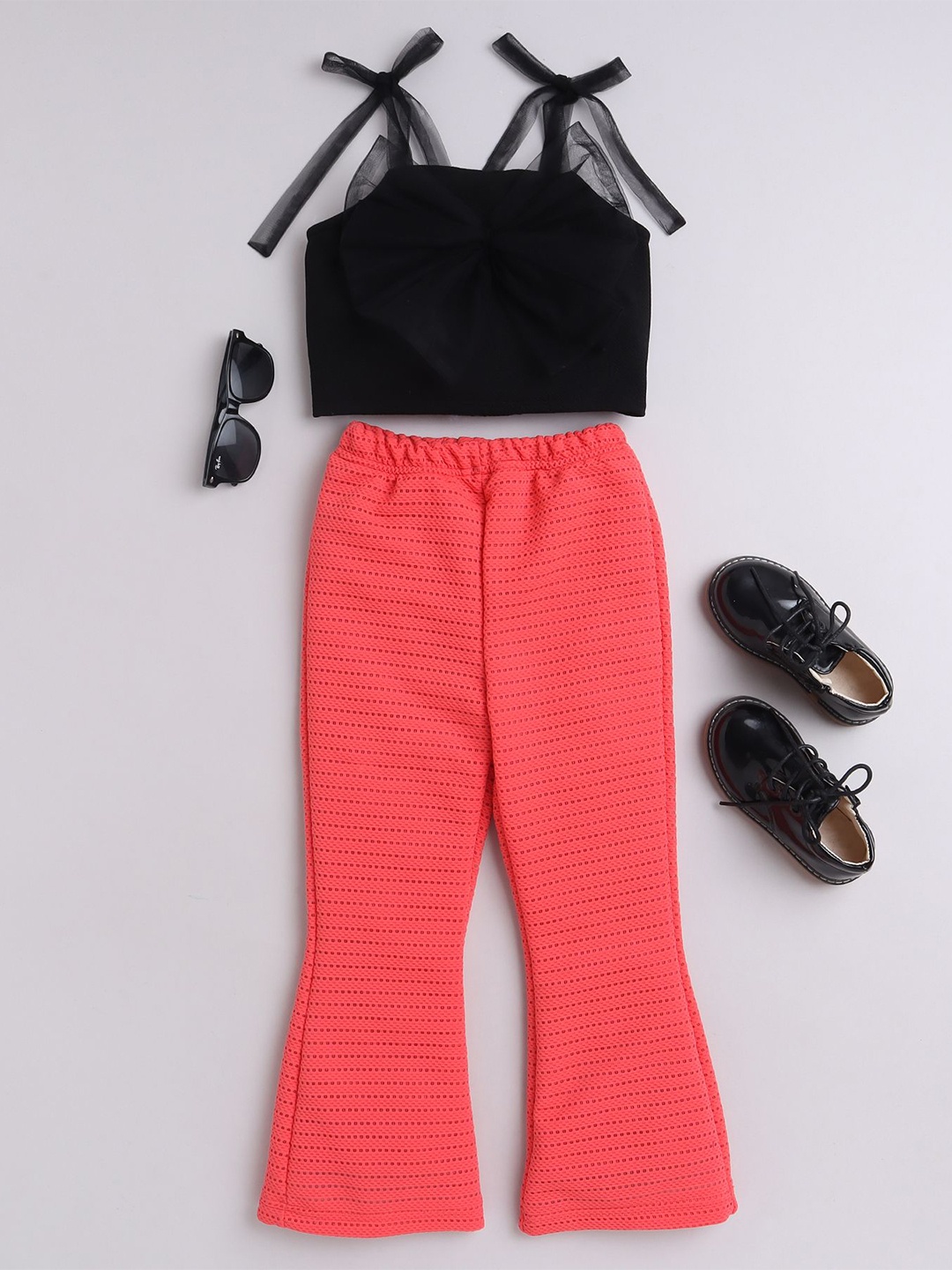 

taffykids Girls Sleeveless Top With Trousers, Black