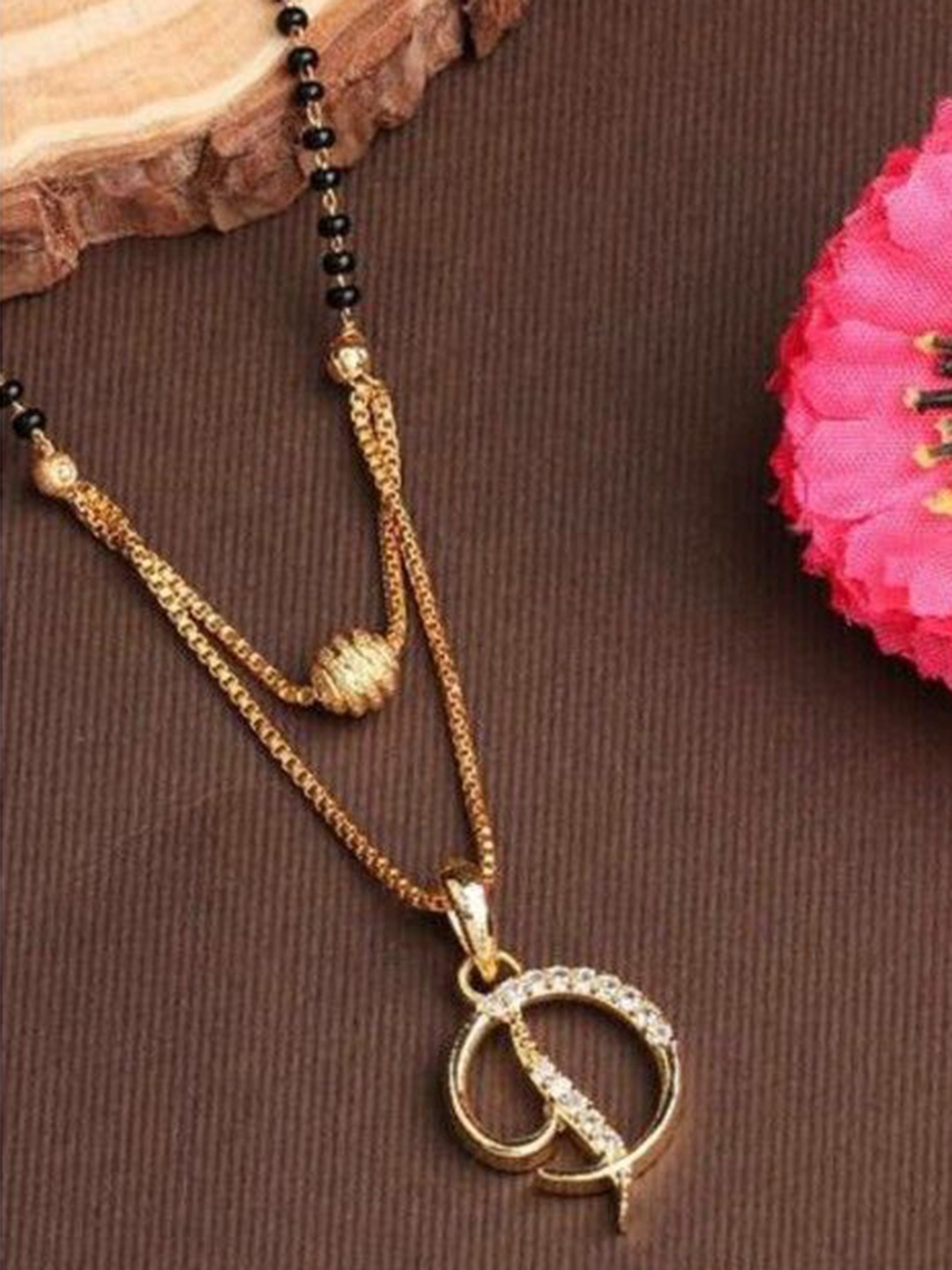 

Wynona Set Of 2 Gold-Plated Stone Studded & Beaded Mangalsutras