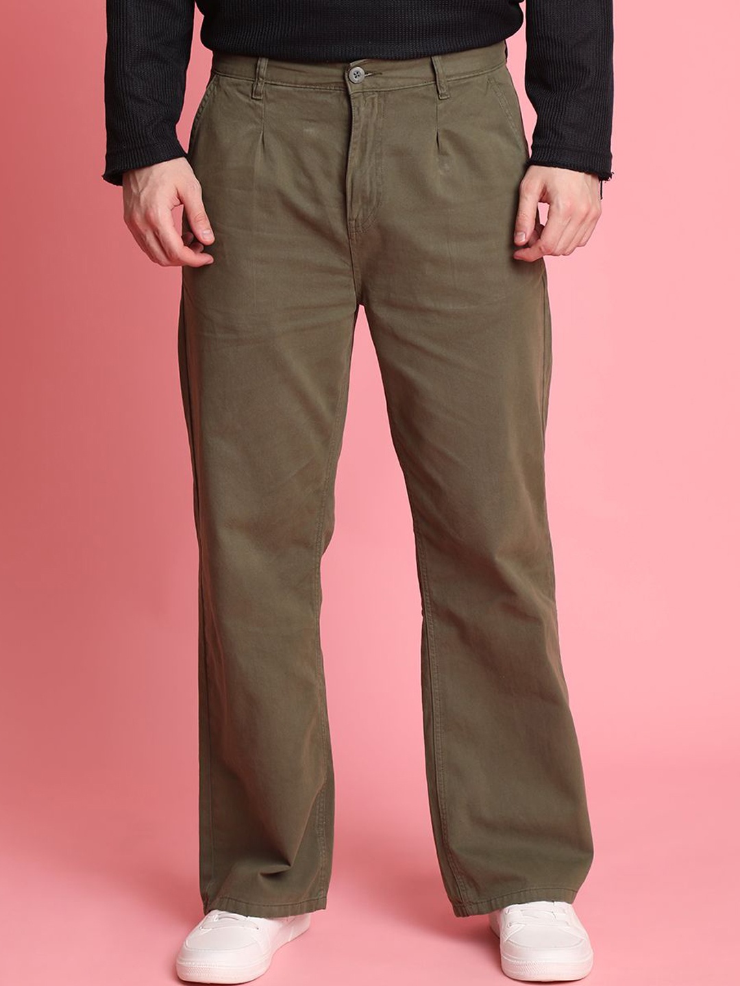 

Bene Kleed Men Wide Leg Chinos, Olive