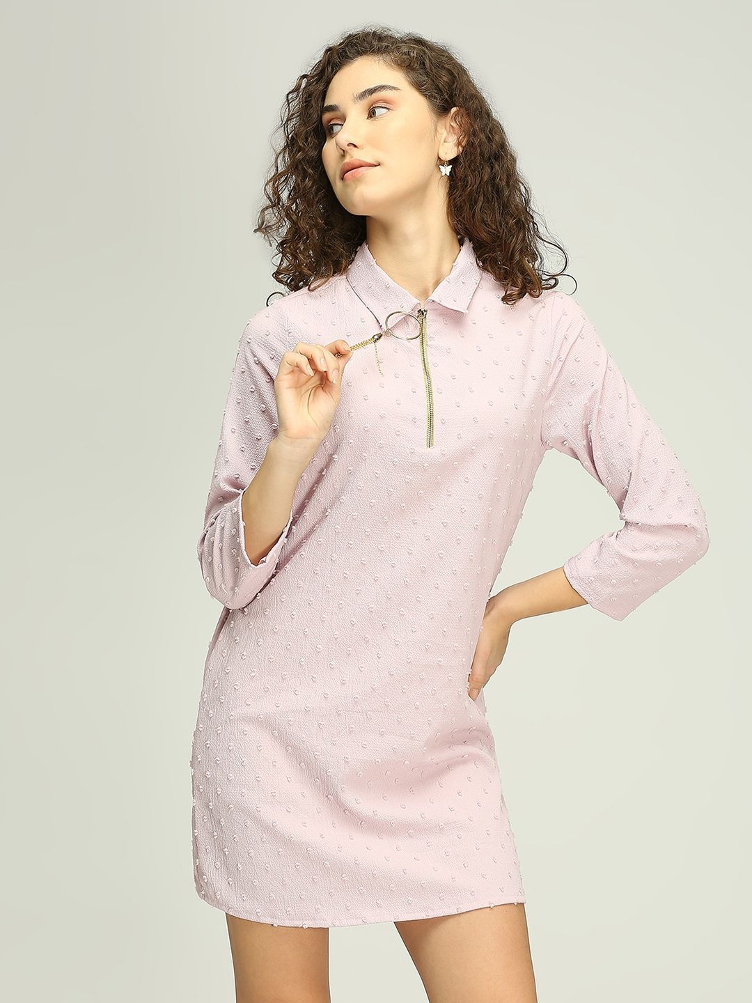 

IZEL Shirt Collar Sheath Dress, Lavender