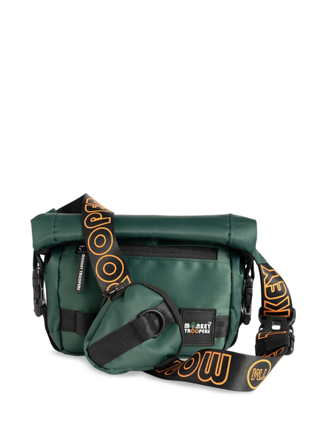 

MONKEY TROOPERS Structured Crossbody Sling Bag, Green