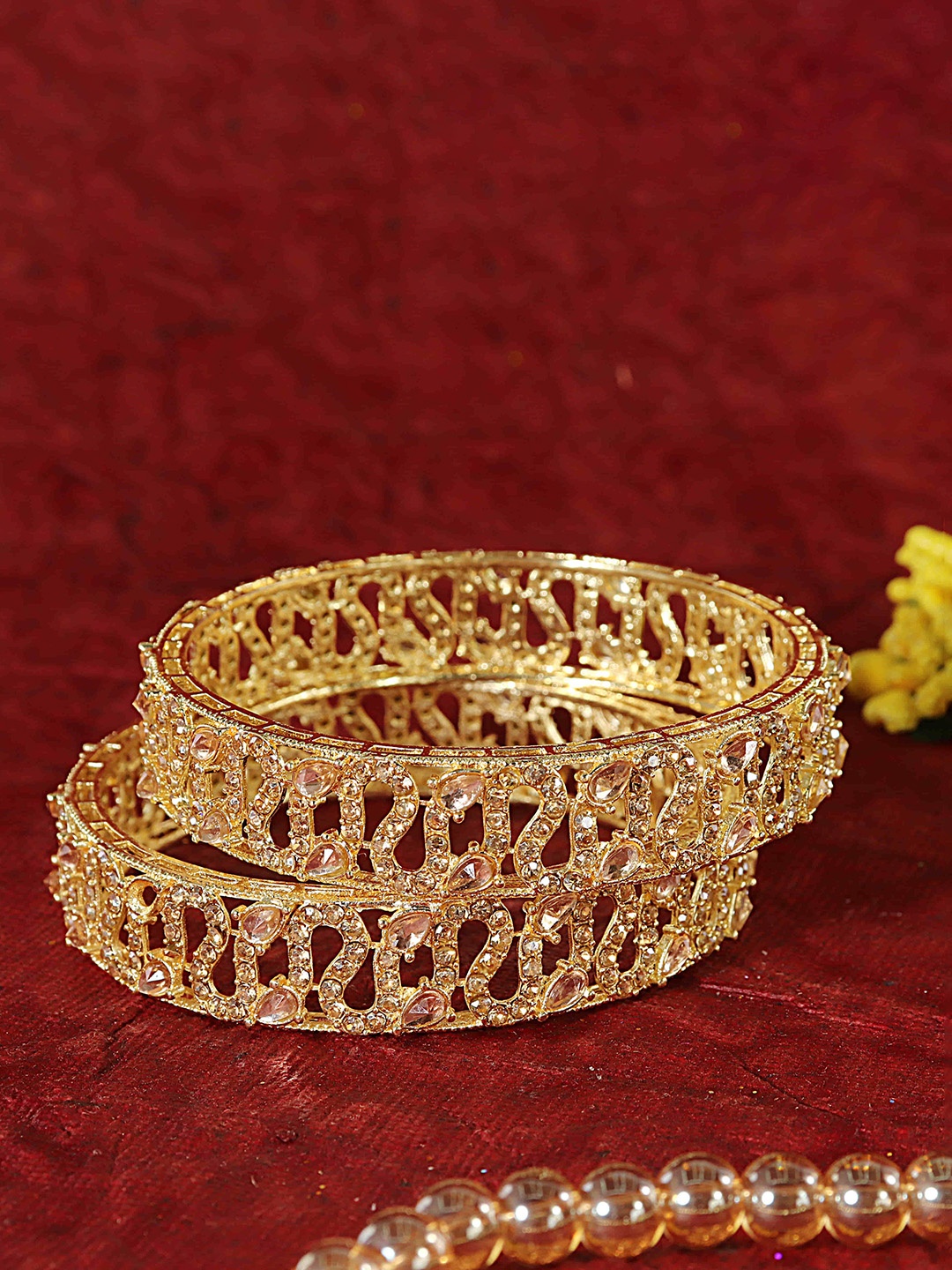 

LAVAZZA Set Of 2 CZ & AD-Studded Bangles, Gold