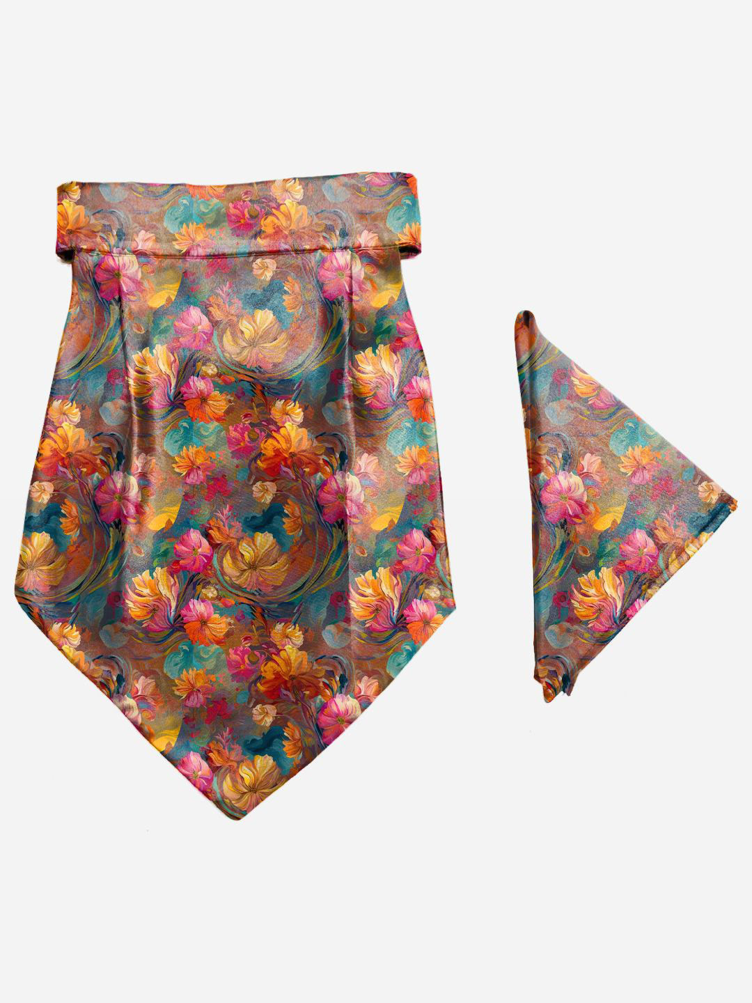 

Blacksmith Men Printed Cravat Tie & Pocket Square Accessory Gift Set, Orange