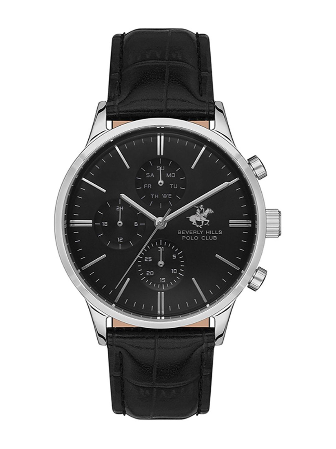 

Beverly Hills Polo Club Men Textured Straps Analogue Chronograph Watch BP3614Y.351, Black