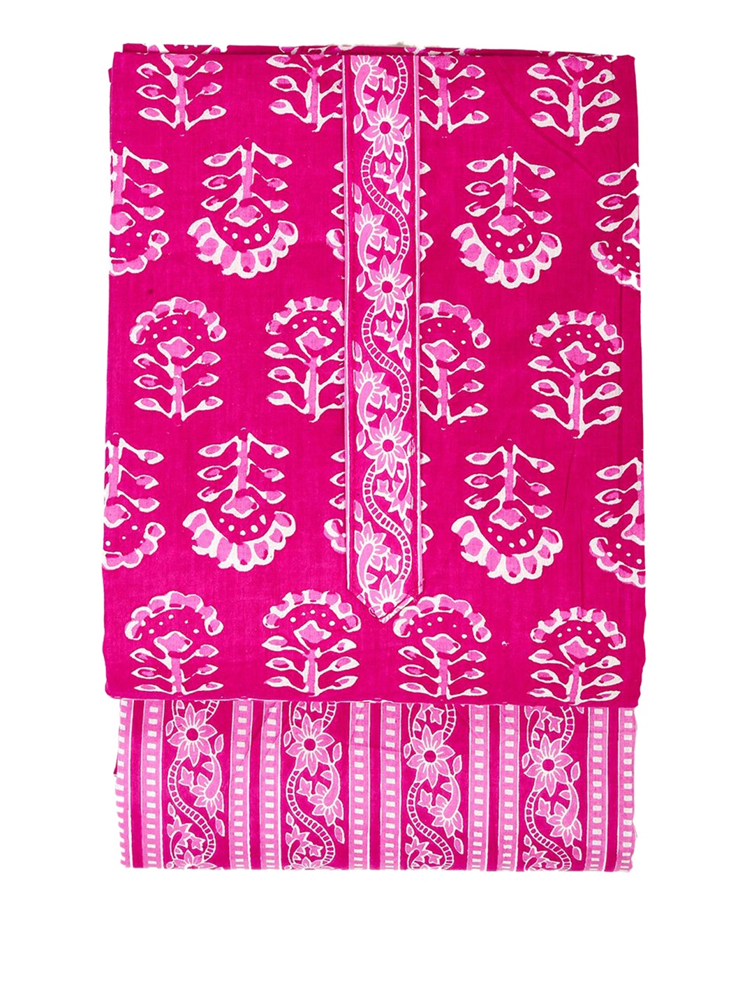

Sun Fashion And Lifestyle Printed Pure Cotton Unstitched Dress Material, Pink
