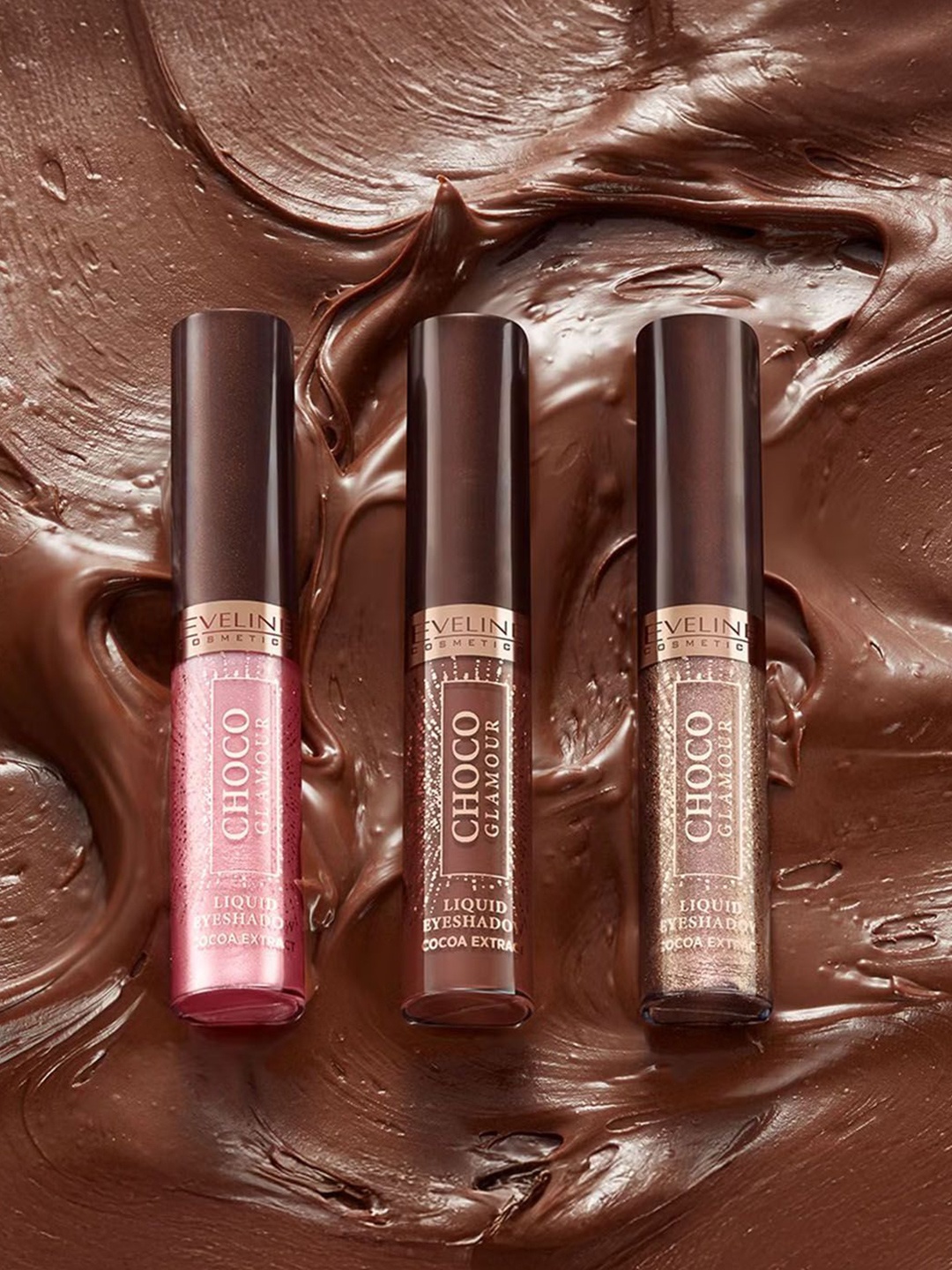 

Eveline Cosmetics Choco Glamour Liquid Eyeshadow With Coco Extract - 6.5 ml - Shade -N006, Brown