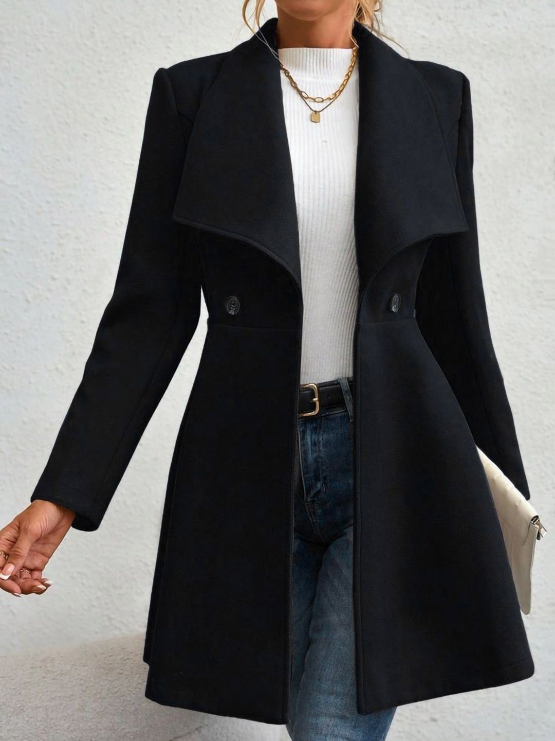 

StyleCast x Revolte Double-Breasted Overcoats, Black