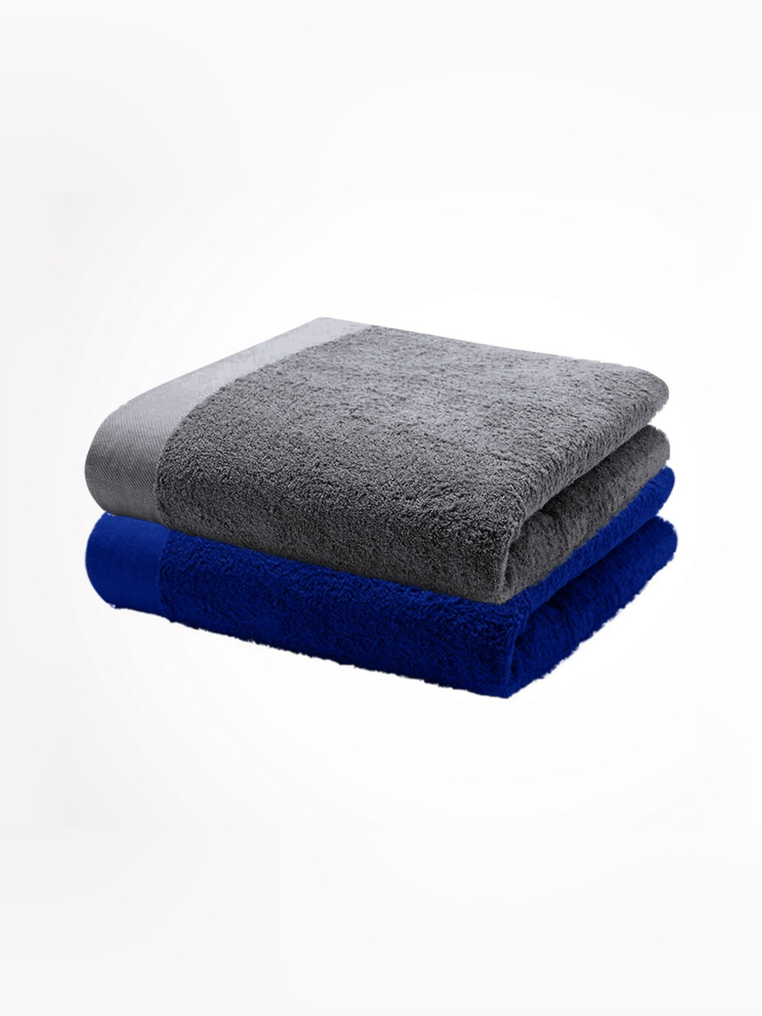 

HOME PLUS STUDIOS Blue & Grey 2 Cotton 650 GSM Bath Towel