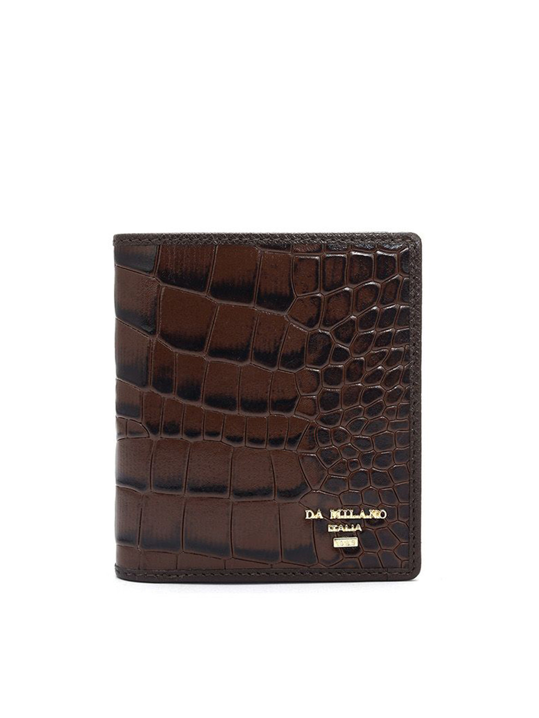 

Da Milano Women Textured Leather Two Fold Wallet, Brown