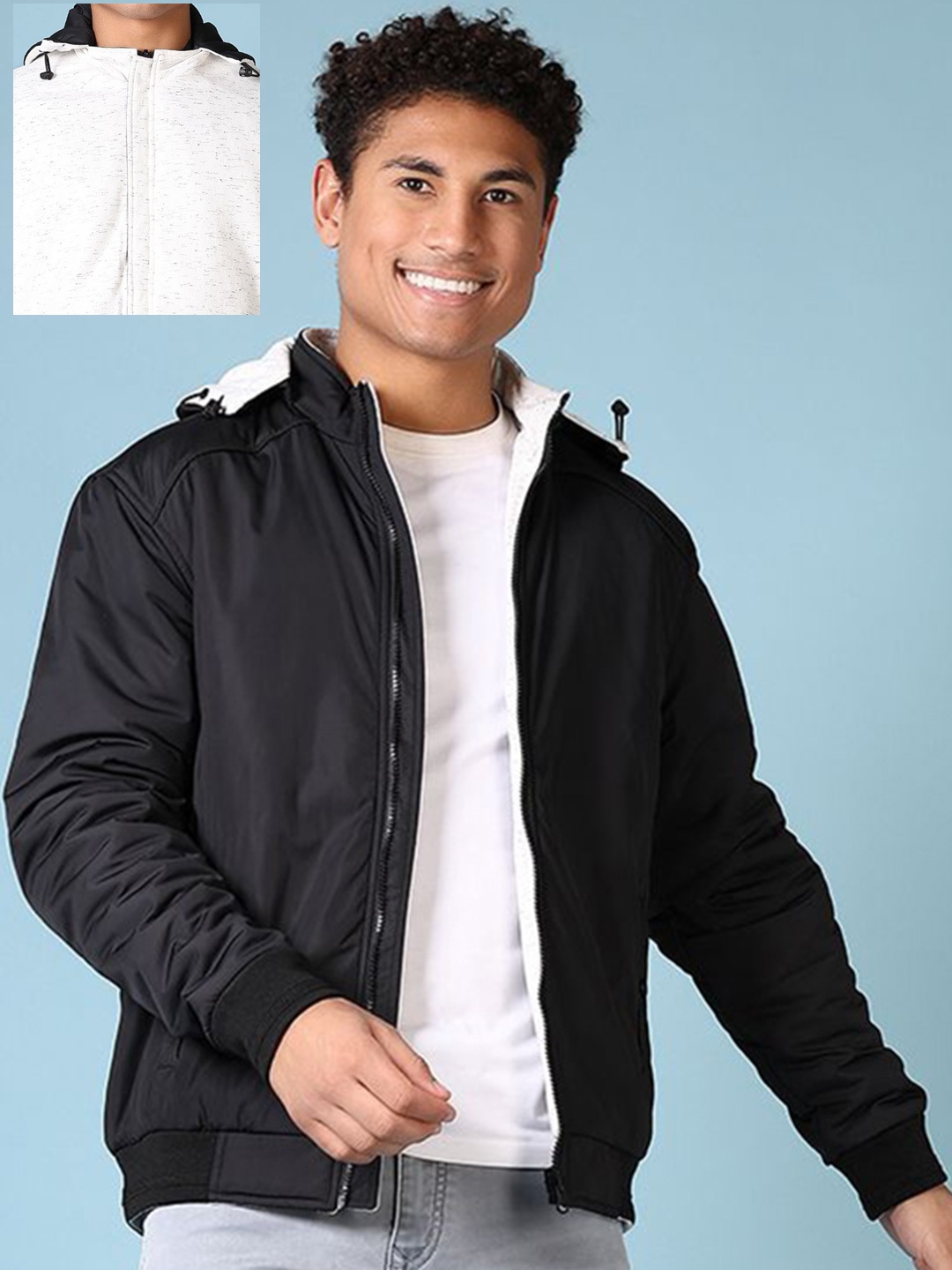 

V-Mart Men Bomber Jacket, Black