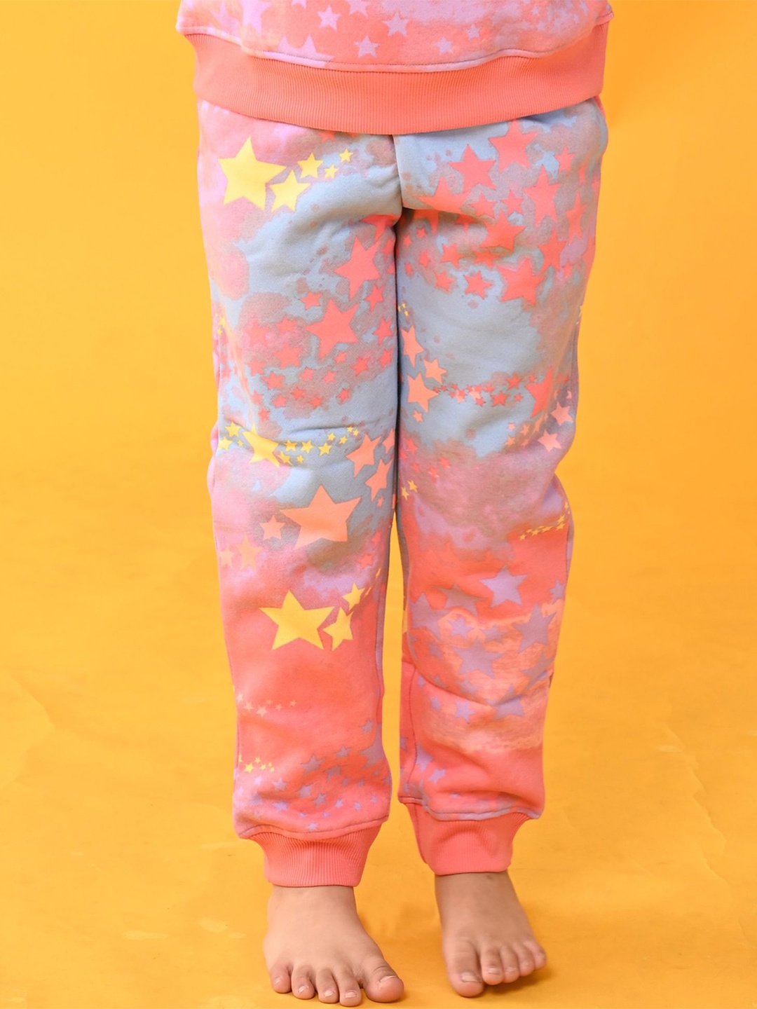 

Anthrilo Girls Abstract Printed Mid-Rise Lounge Pants, Pink