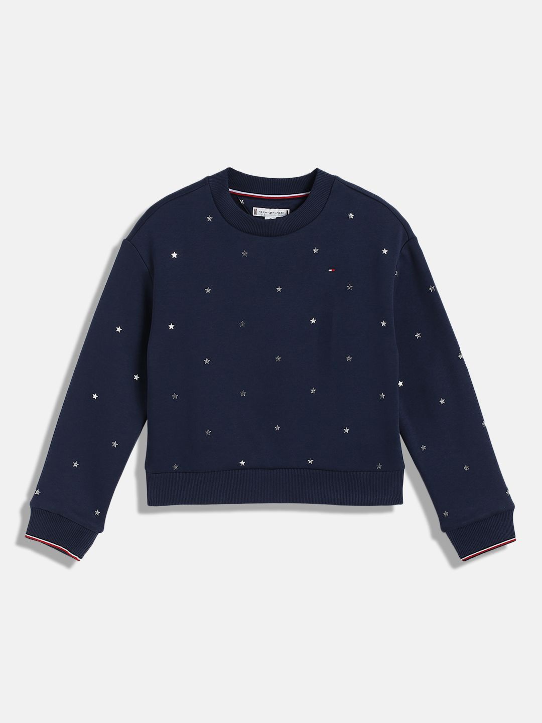 

Tommy Hilfiger Girls Conversational Printed Cotton Sweatshirt, Blue