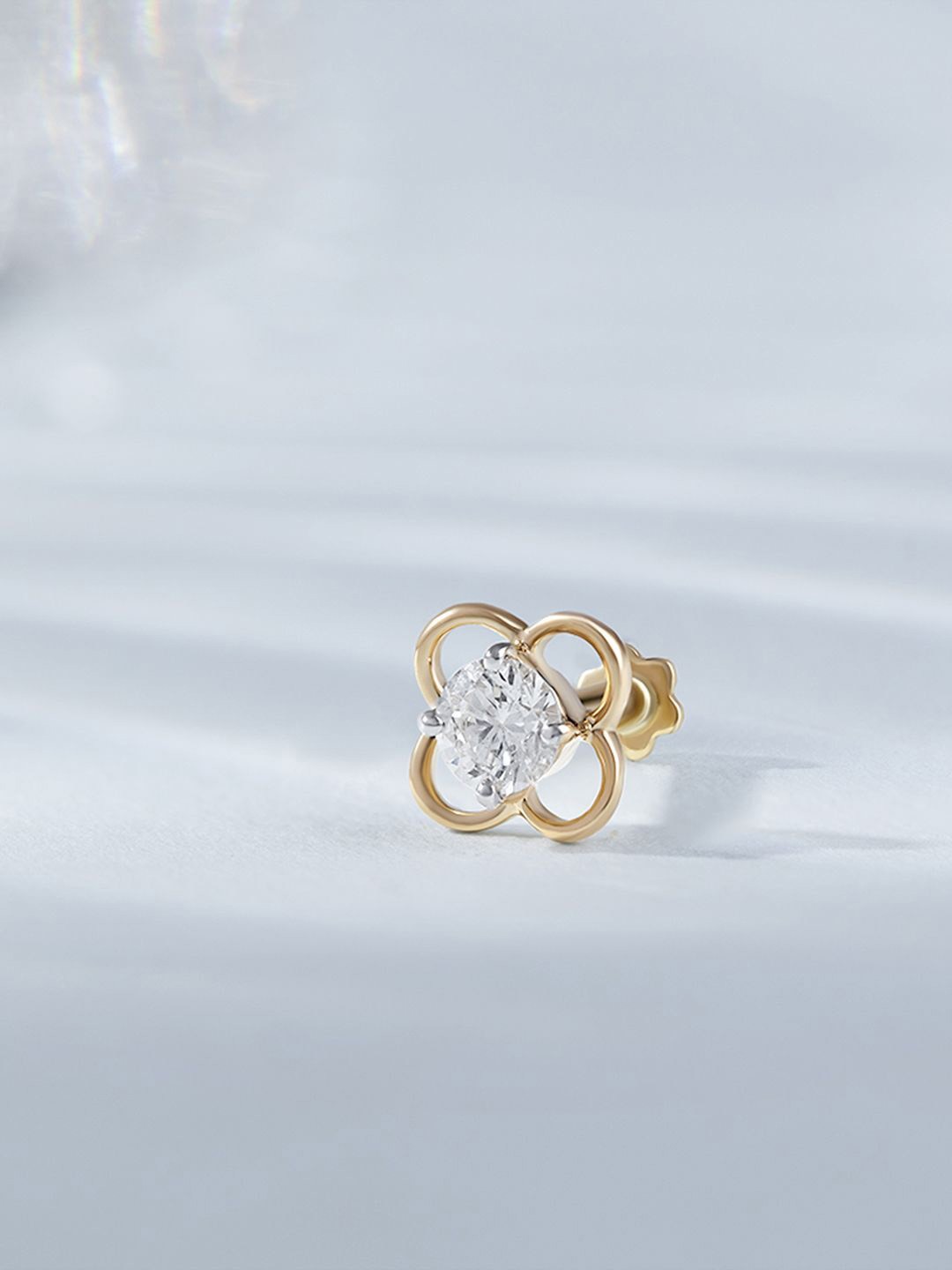 

Mia by Tanishq 14KT Diamond Nose Pin-0.36g, Gold
