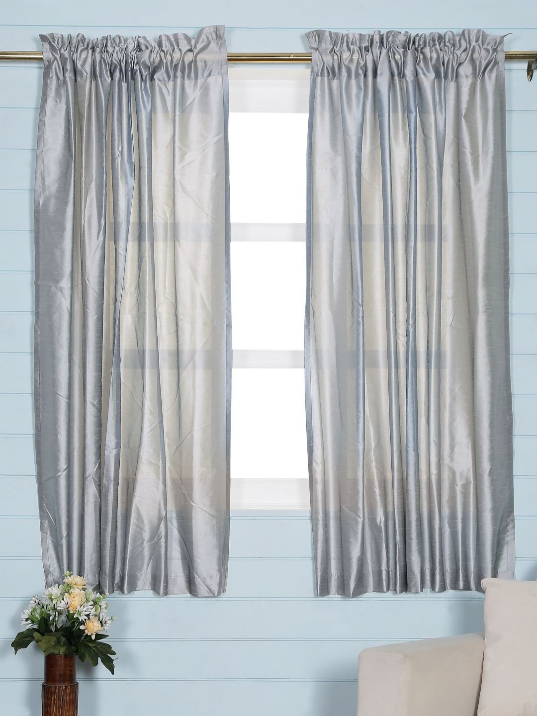 

Soumya Grey Set of 2 Sheer Window Curtain