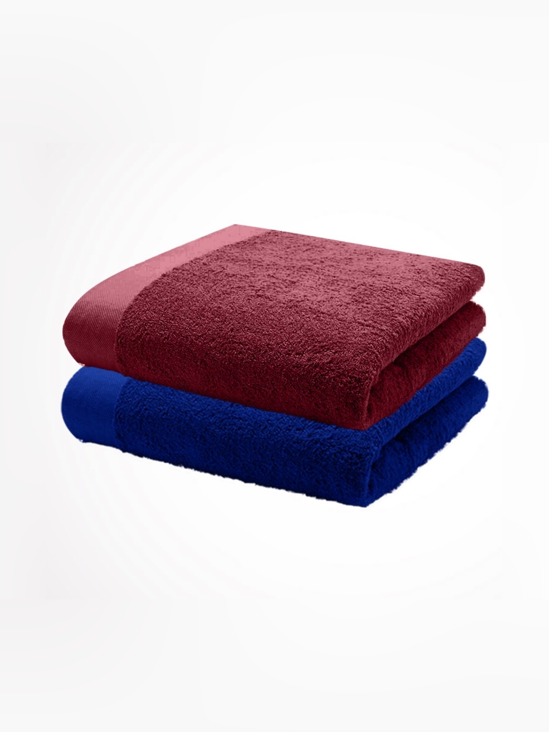 

HOME PLUS STUDIOS Blue & Maroon 2 Cotton 650 GSM Bath Towel