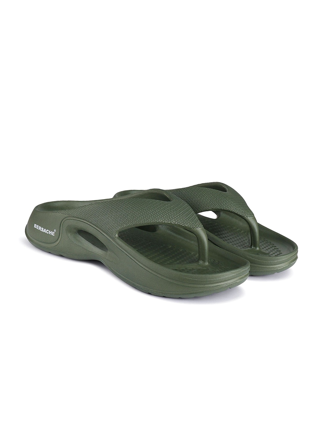 

BERSACHE Men Open Toe Flats, Green