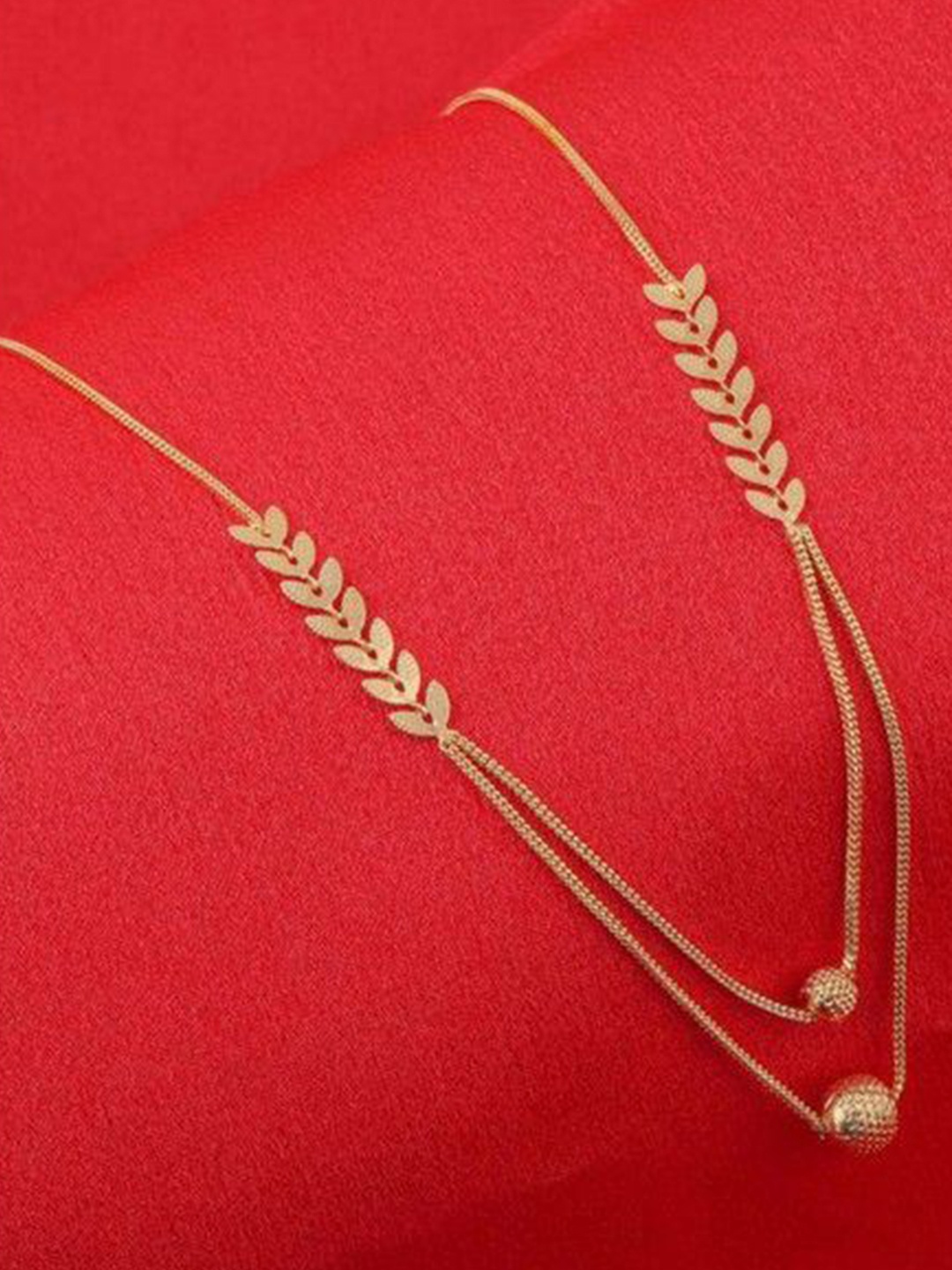 

Wynona Set Of 2 Gold-Plated Stone Studded & Beaded Mangalsutra