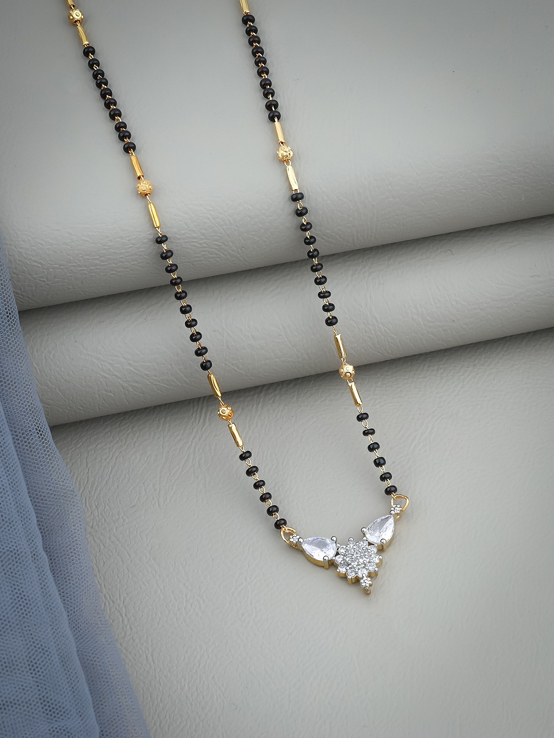 

Wynona Gold-Plated Artificial Beads Mangalsutra