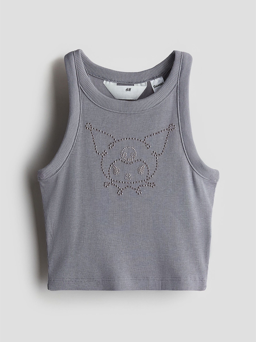 

H&M Girls Stud-Detail Vest Top, Grey