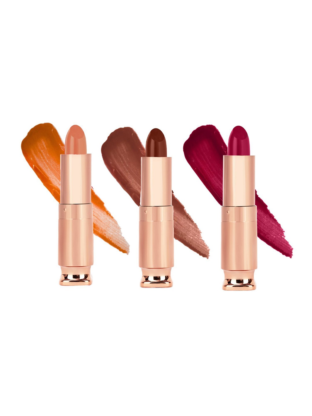 

krayons Set of 3 Classy Matte Lipsticks - 3.5 g Each- Nude Tea - Nude Caramel - Coral Red, Peach