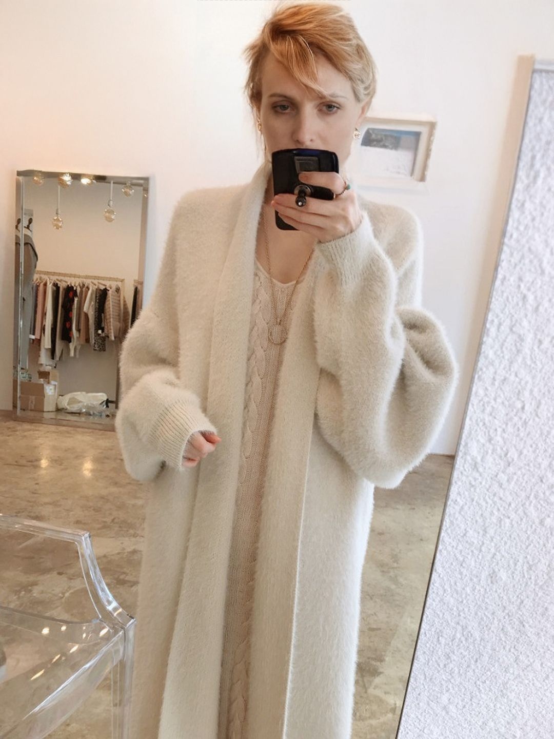 

StyleCast Women Longline Front-Open Cardigan, White