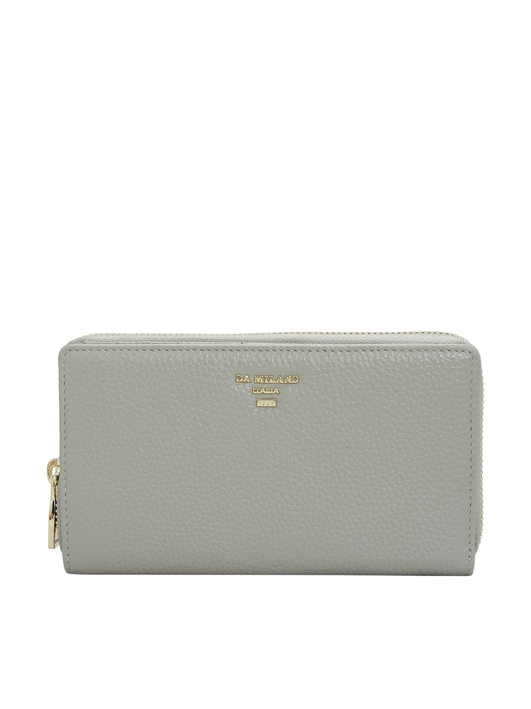 

Da Milano Women Textured Leather Zip Around Wallet, Green
