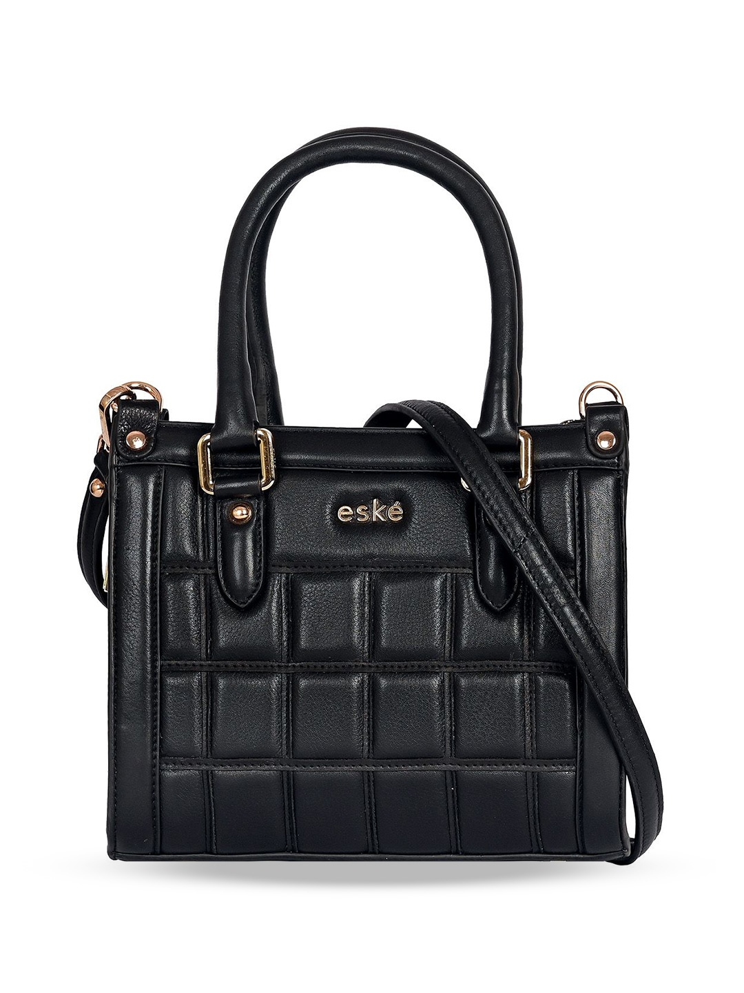

Eske Leather Structured Handheld Bag, Black