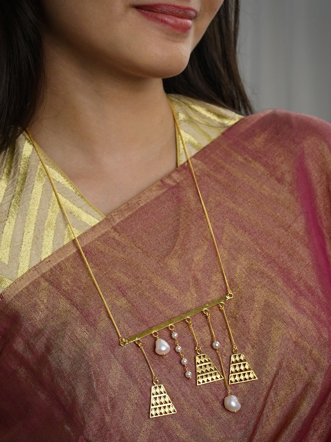 

House of Aadyaa Sterling Silver Gold-Plated Necklace