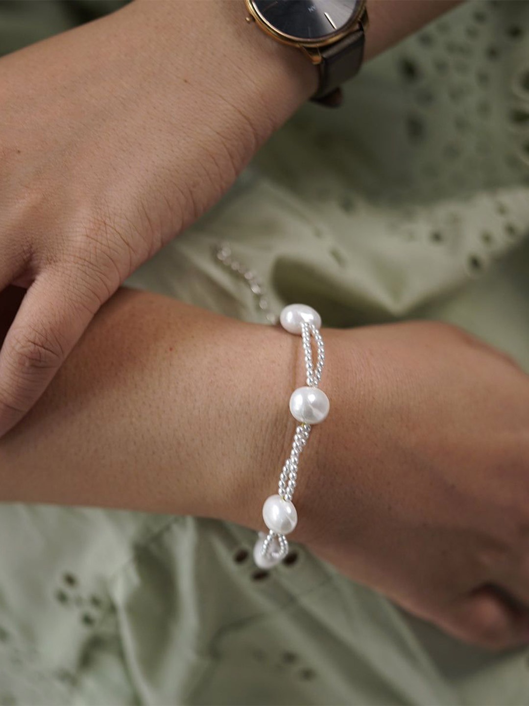 

House of Aadyaa Women Silver Link Bracelet