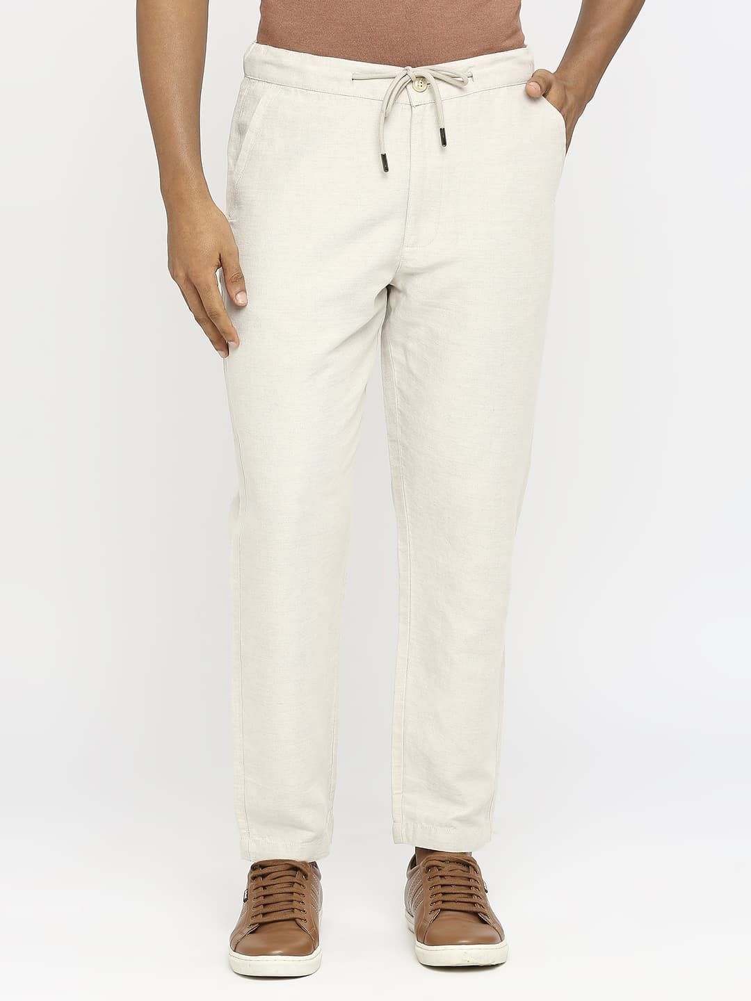 

Basics Men Cotton Relaxed Fit Trouser, Cream