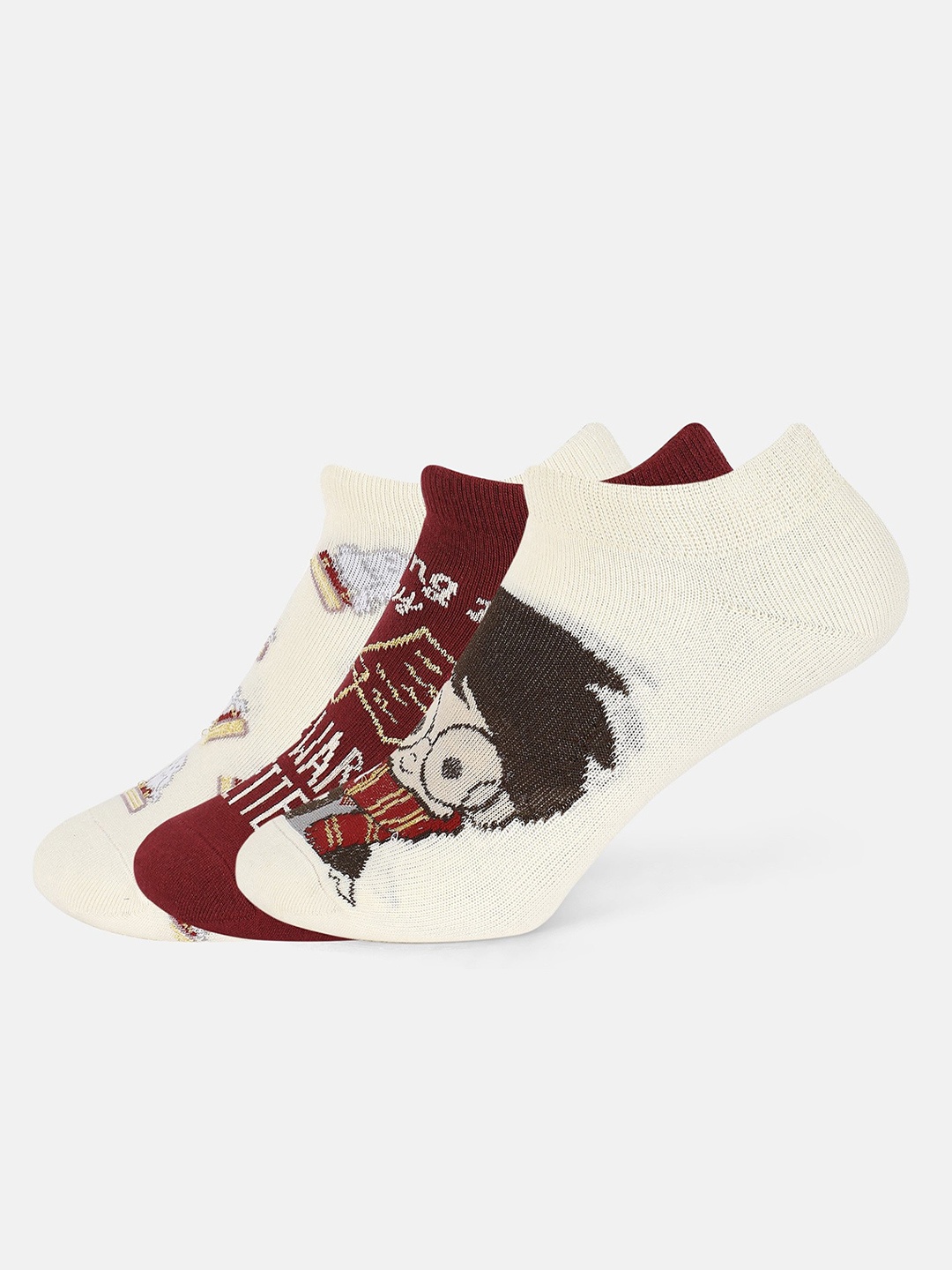 

Balenzia Women Pack Of 3 Harry Potter Ankle Length Socks, White
