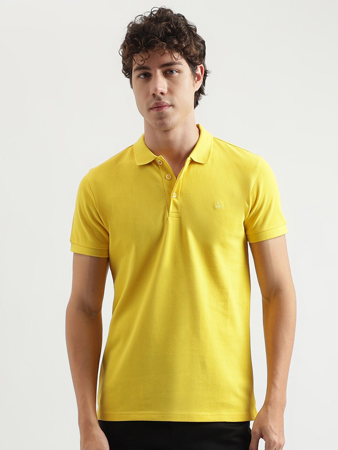 

United Colors of Benetton Polo Collar Pure Cotton Regular T-shirt, Yellow