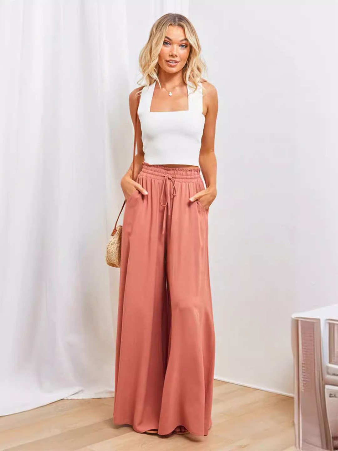 

StyleCast Women Flared Palazzos, Orange