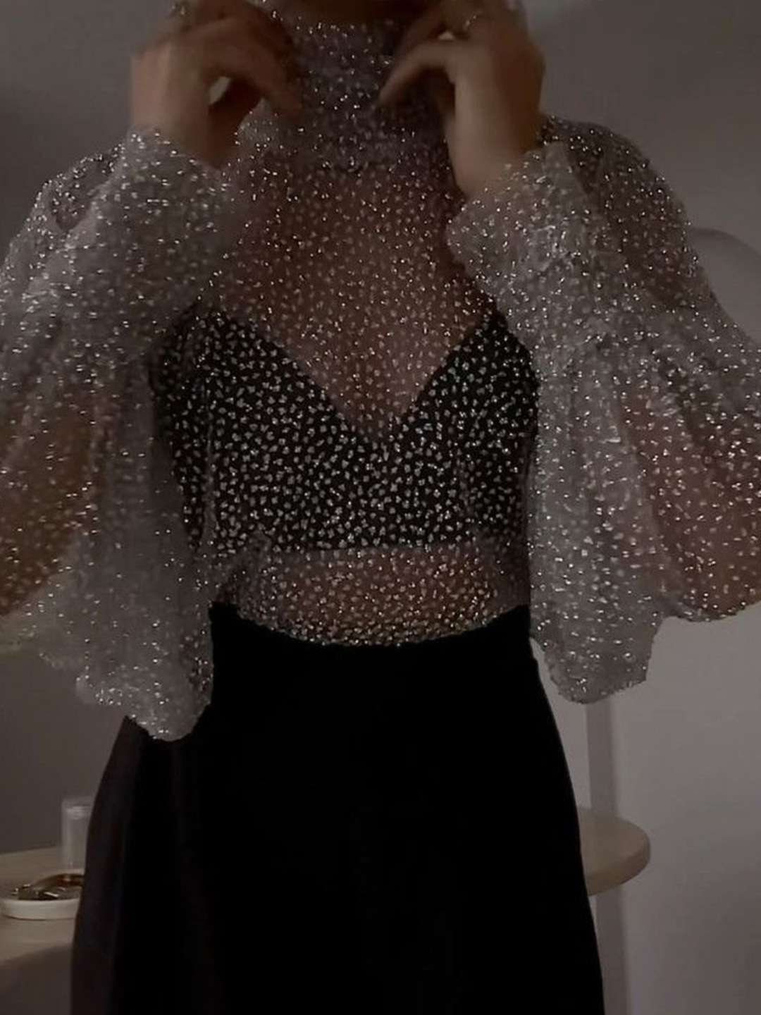 

LULU & SKY Women Polka Dot Printed Top, Off white