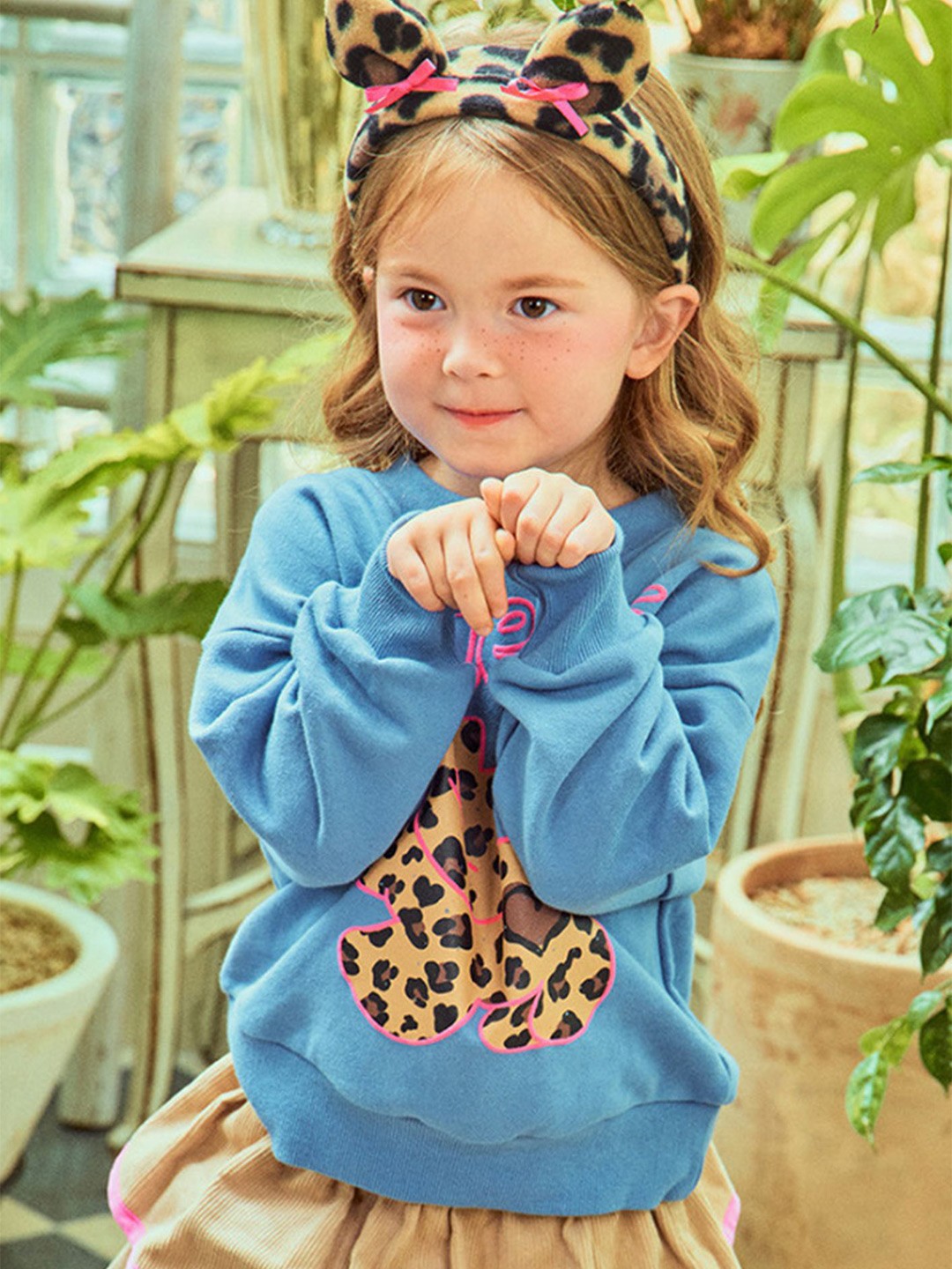 

LULU & SKY Girls Graphic Printed Pure Cotton Sweatshirt, Blue