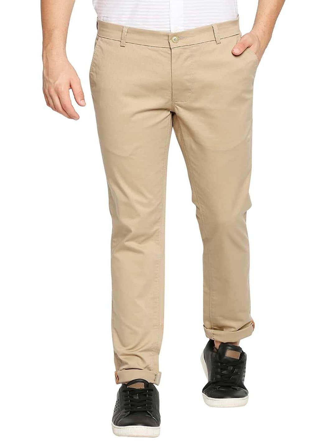 

Basics Men Tapered Fit Formal Trouser, Khaki
