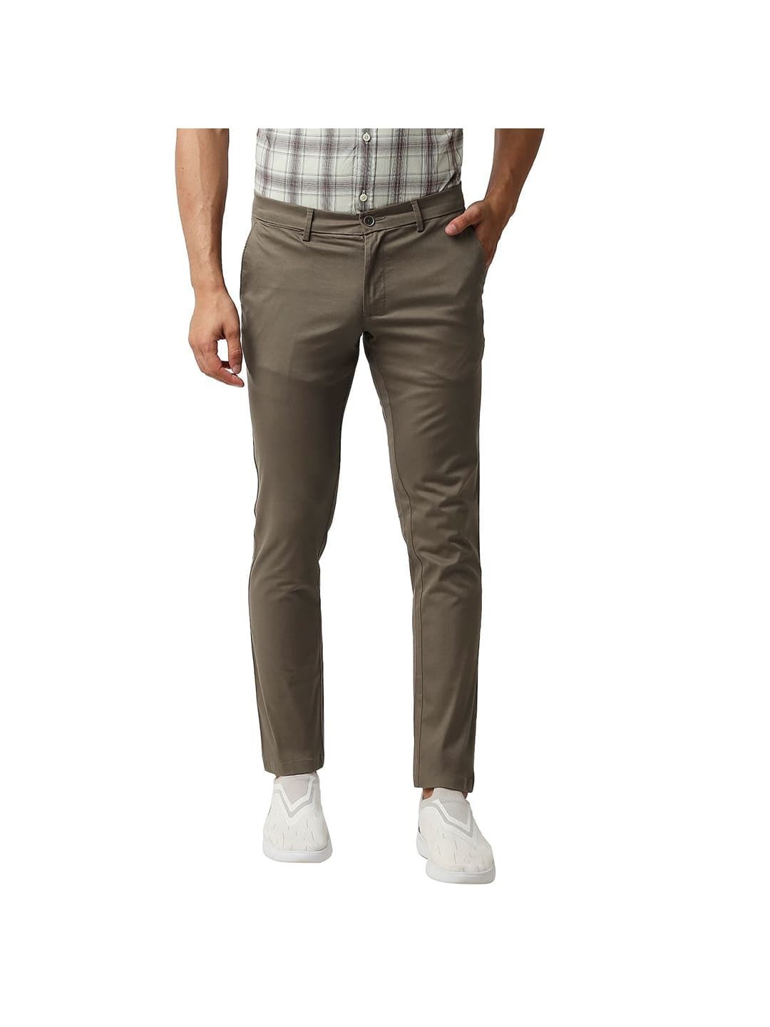 

Basics Men Tapered Fit Formal Trousers, Grey