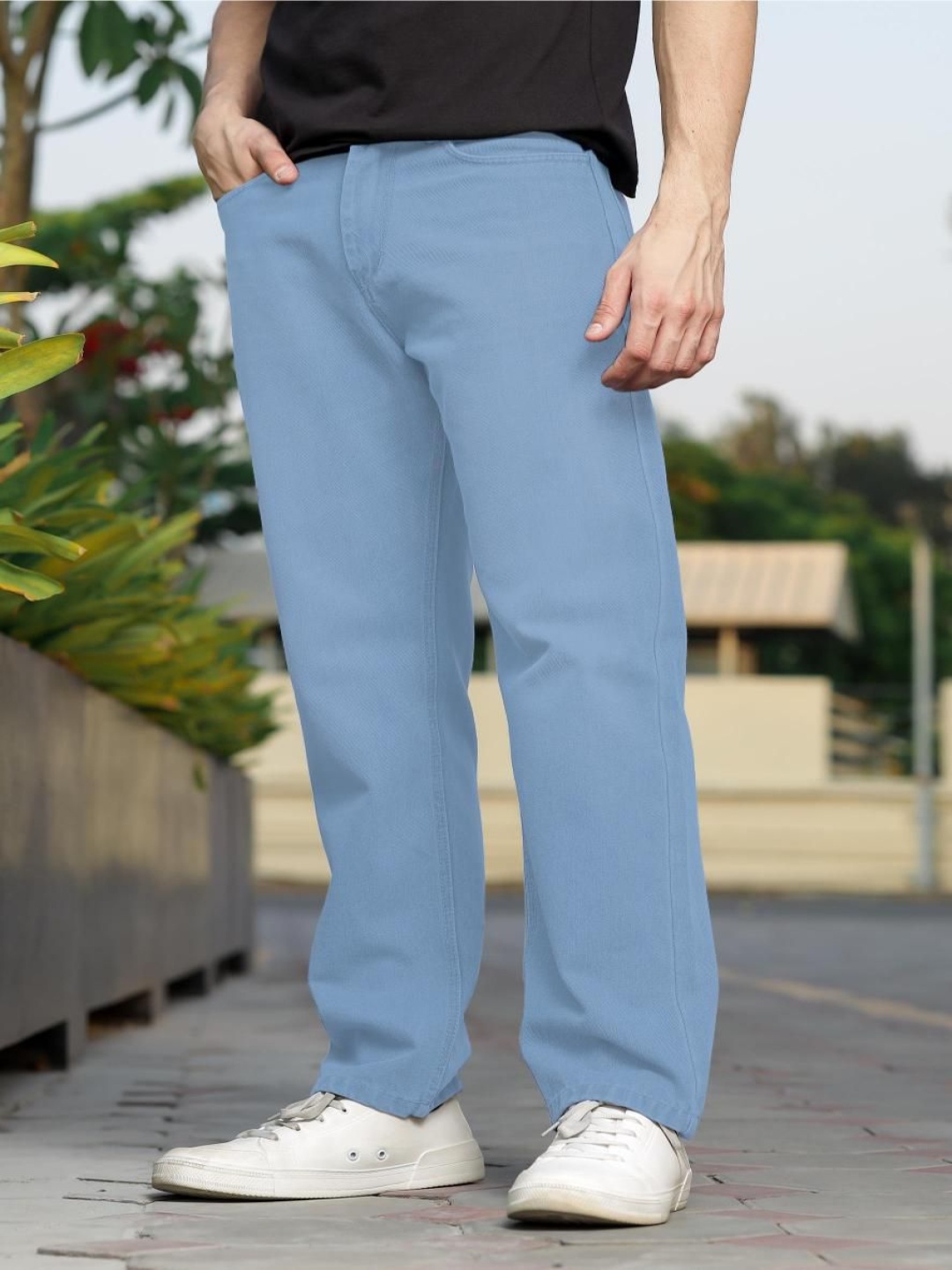 

RAGZO Men Mid-Rise Baggy Cotton Jeans, Blue
