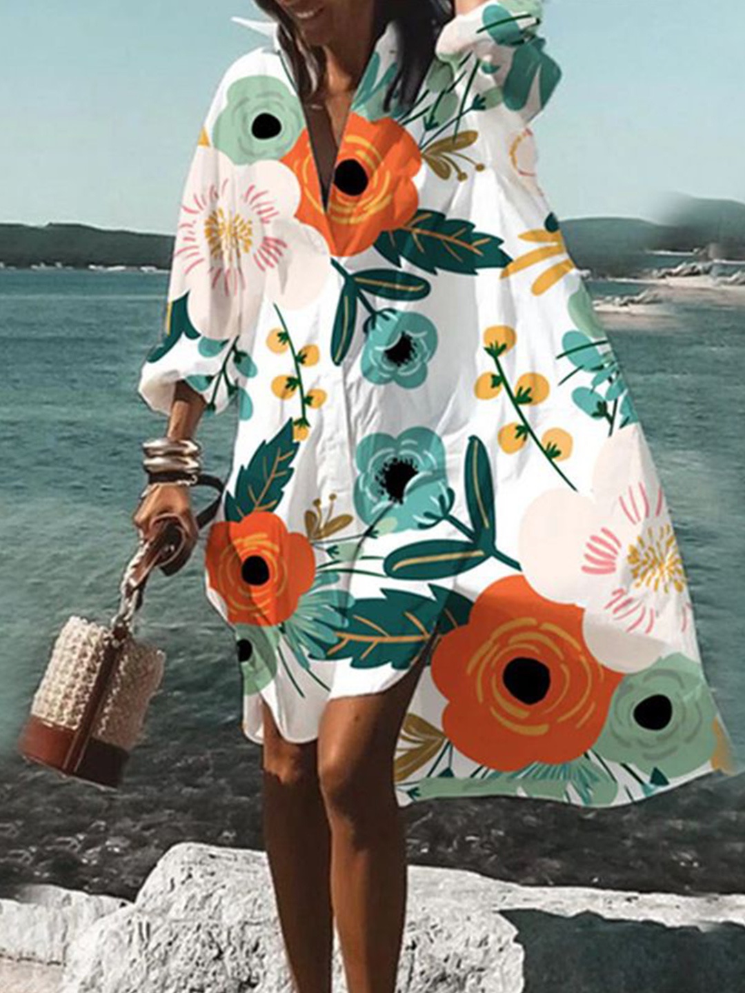 

StyleCast Floral Printed A-Line Dress, White