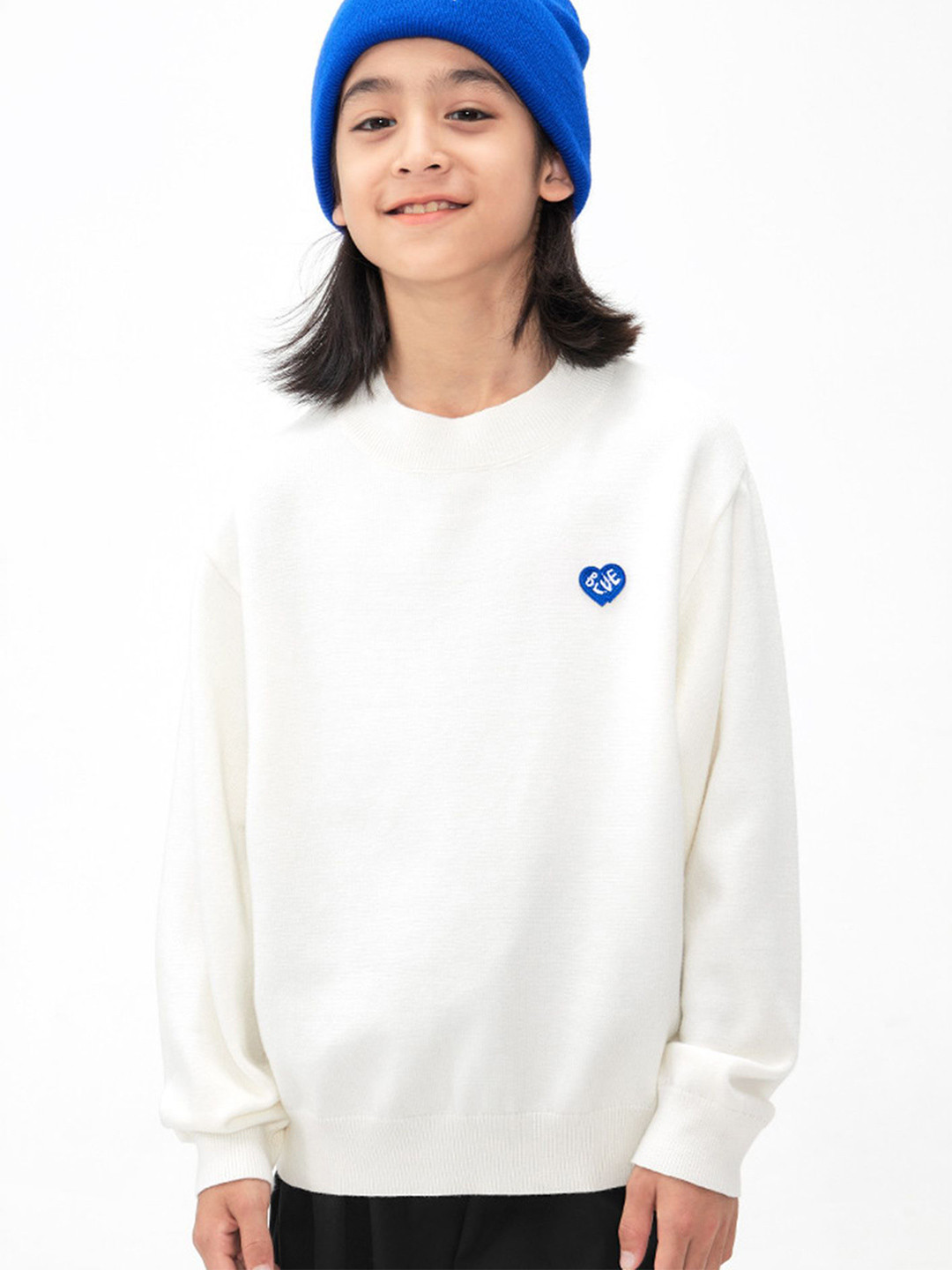 

LULU & SKY Girls Loose Fit Pullover Sweatshirt, White